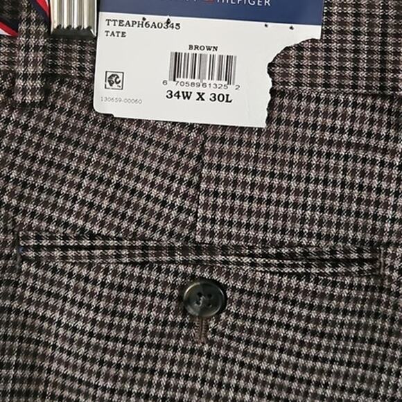 Tommy Hilfiger Tate Modern Fit Stretch Dress Pants Brown 34Wx30L NWT - Picture 3 of 8